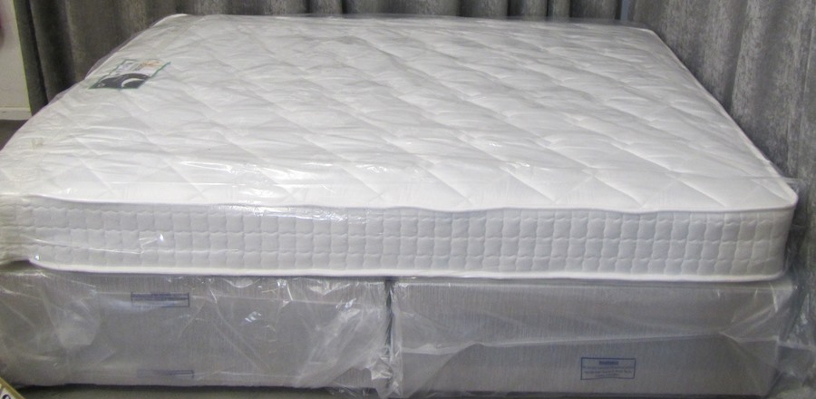 Aw3003  NEW Standard double bed and mattress in grey.