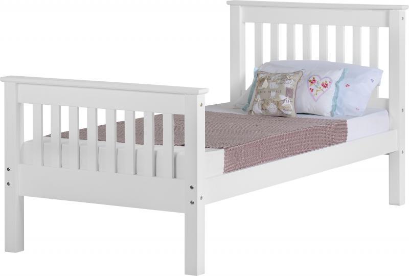 BuBED13  MONACO 3' BED HIGH FOOT END - WHITE