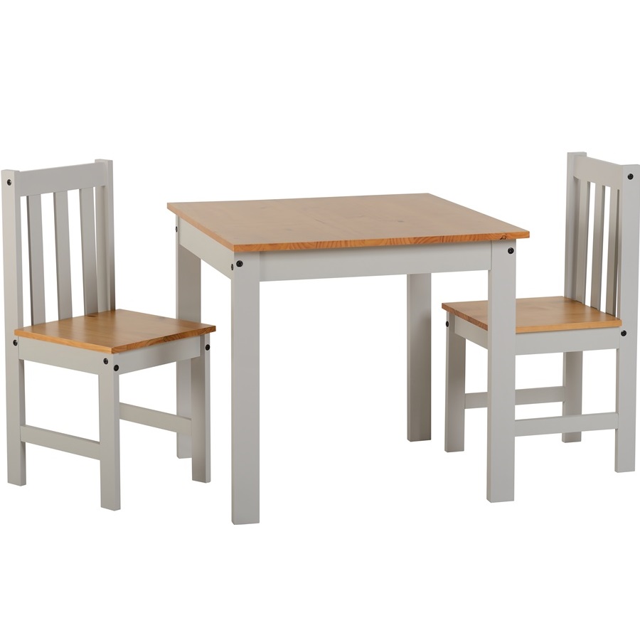 BBS1089  LUDLOW 1+2 DINING SET - GREY/OAK LACQUER