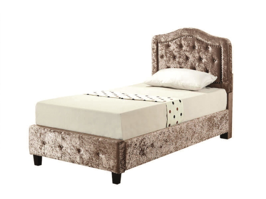 BuBS1229  Kimberley single bed in champagne.