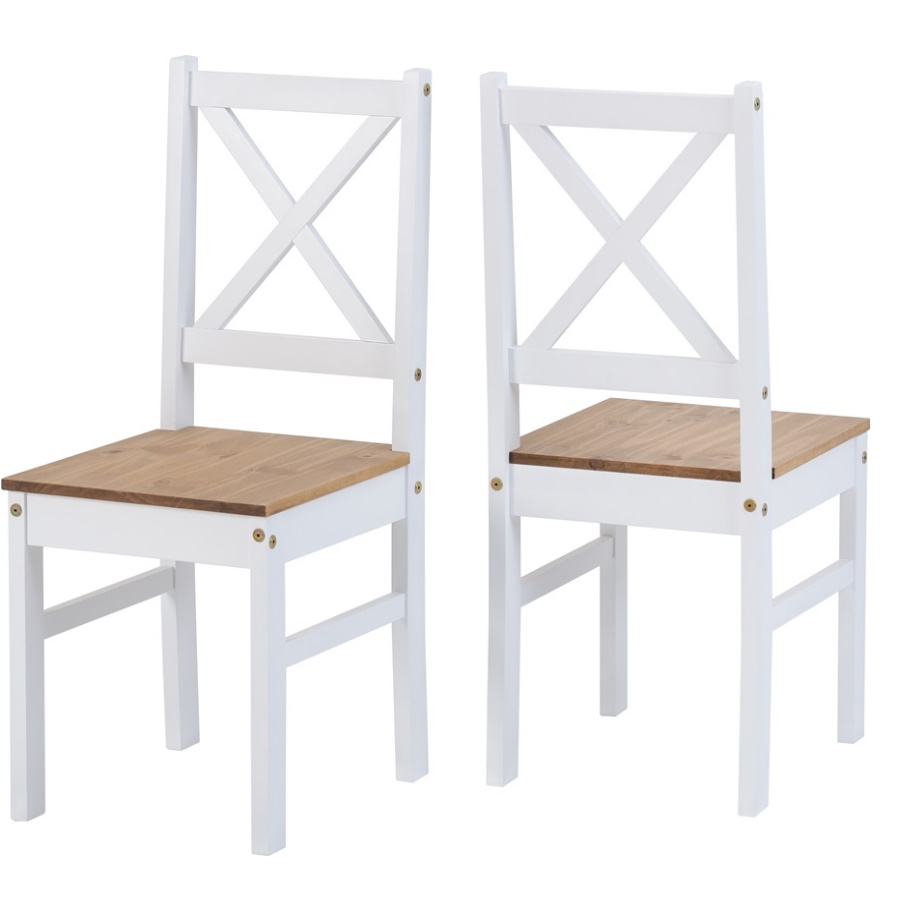 BBS1318  SALVADOR 1+4 TILE TOP DINING SET - WHITE/DISTRESSED WAXED PINE