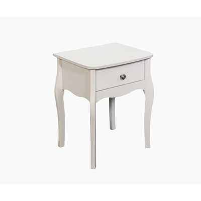 BBS1340  Baroque 1 Drawer Nightstand in White
