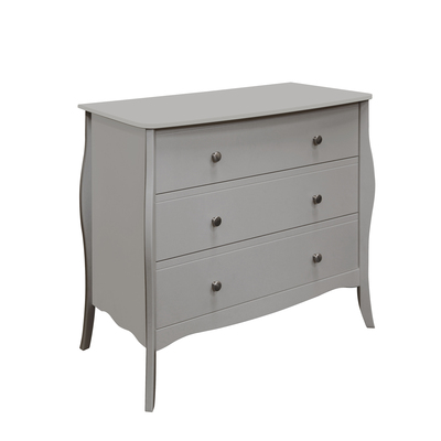 BBS1345  Baroque 3 Drawer Chest in Grey.
