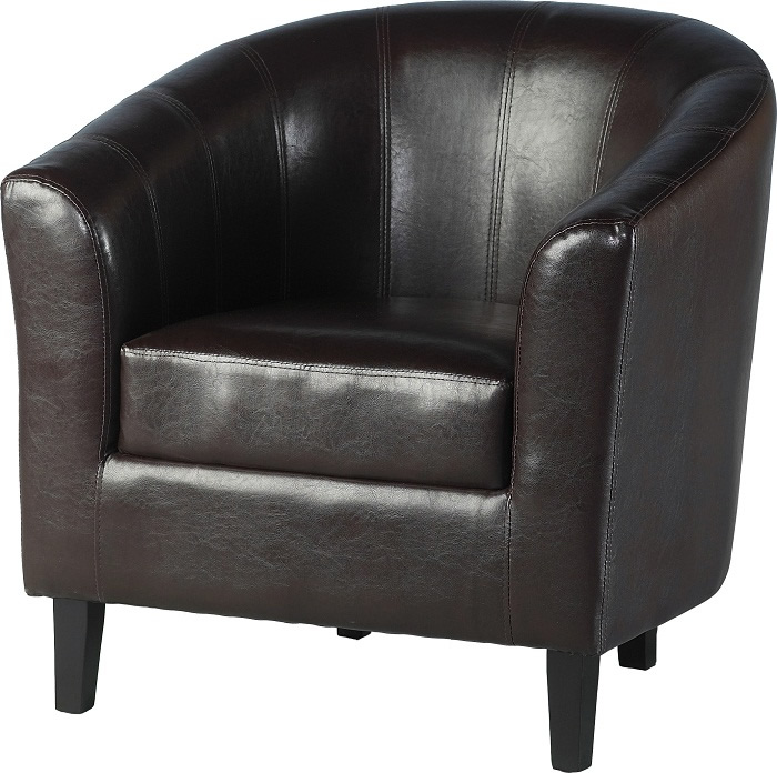 BBS147  TEMPO TUB CHAIR - BROWN FAUX LEATHER