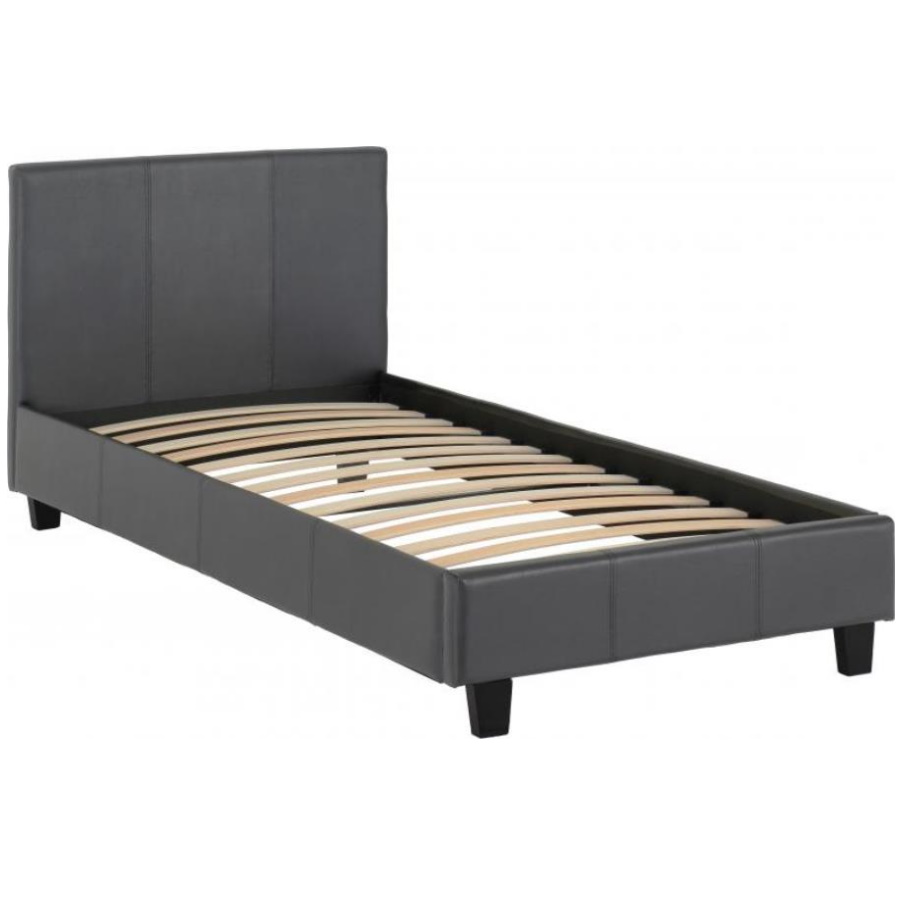 BuBS1521  Prado 3' Bed in Grey Faux Leather
