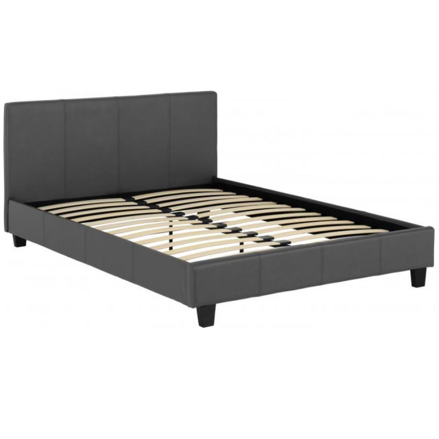 BvBS1522  Prado 4' Bed in Grey Faux Leather