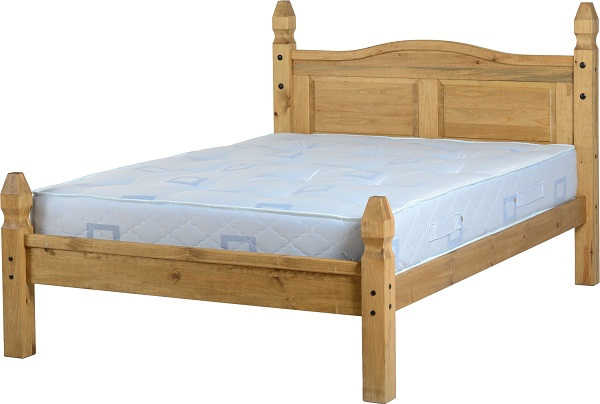 BwBS303  CORONA 4'6" BED LOW FOOT END - DISTRESSED WAXED PINE