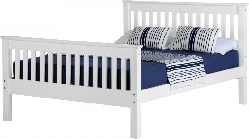 BwBS317  MONACO 4'6" BED HIGH FOOT END - WHITE