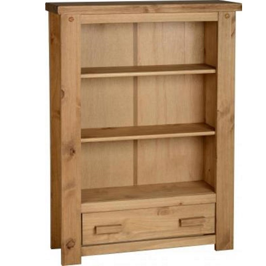 BBS583  TORTILLA 1 DRAWER BOOKCASE - DISTRESSED WAXED PINE