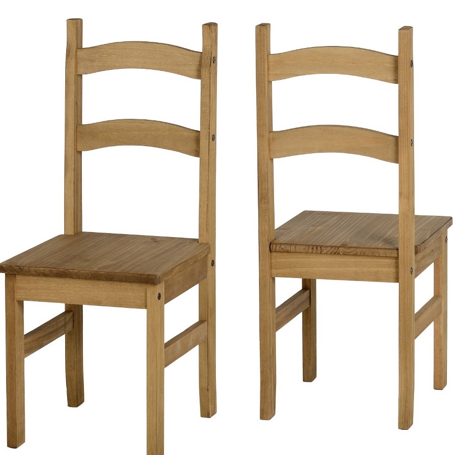 BBS678  BUDGET MEXICAN DINING CHAIR - DISTRESSED WAXED PINE