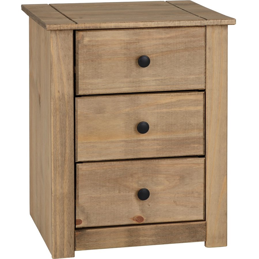 BBS2134  Panama 3 Drawer Bedside Chest