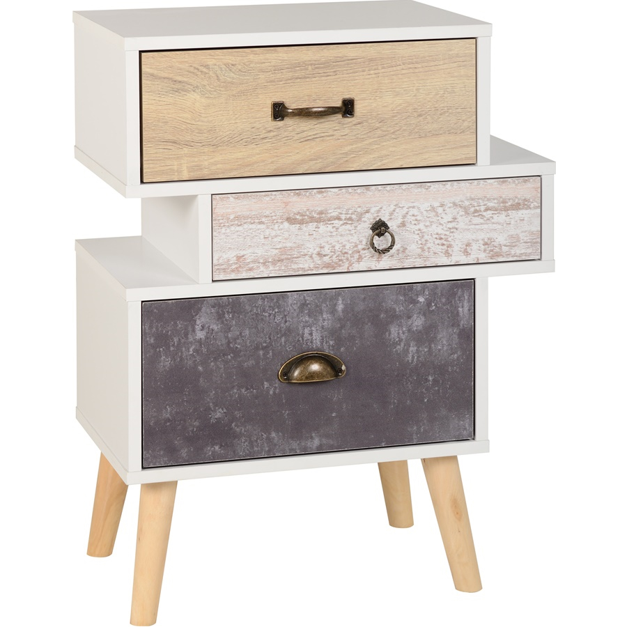 BBS2143  Nordic 3 Drawer Bedside Chest