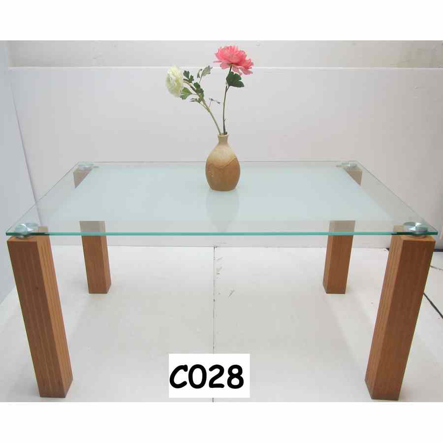 Glass top table, single.