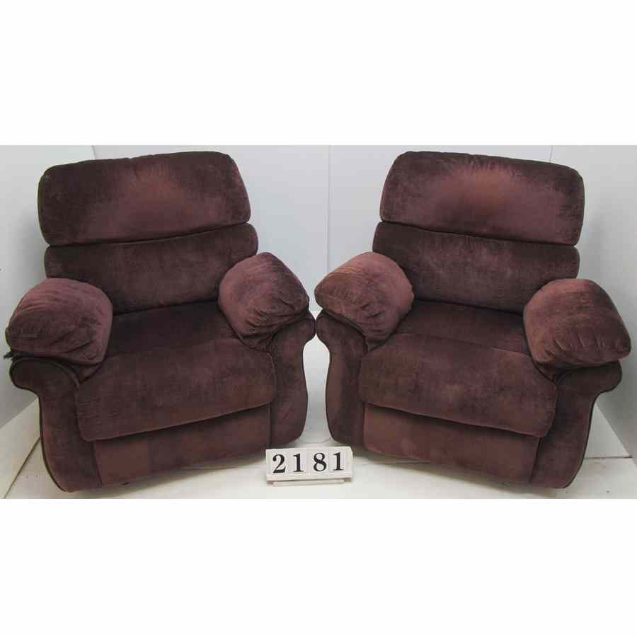 A2181  Pair of recliner armchairs.