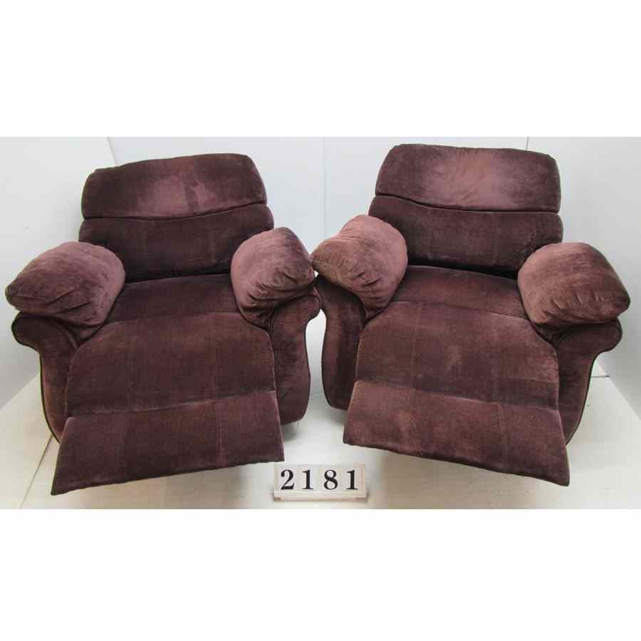 A2181  Pair of recliner armchairs.