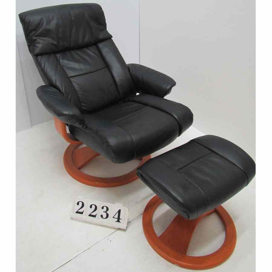 A2234  Reclining armchair with footstool.
