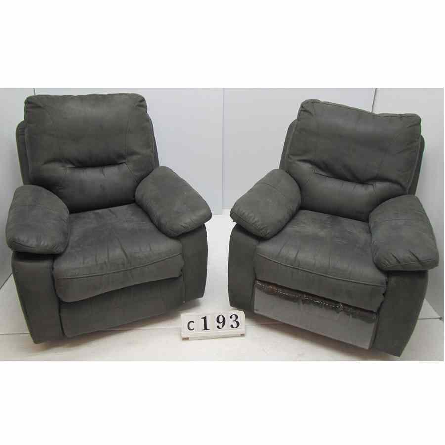 AC193  Pair of recliner armchairs.