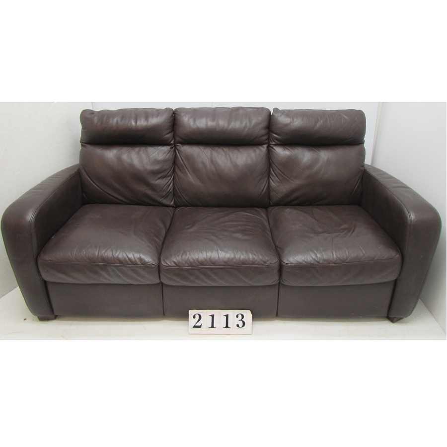 A2113  Leather three seater.