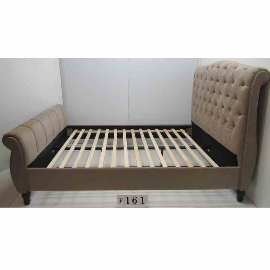 AxF161  Buttoned kingsize 5ft bed frame.