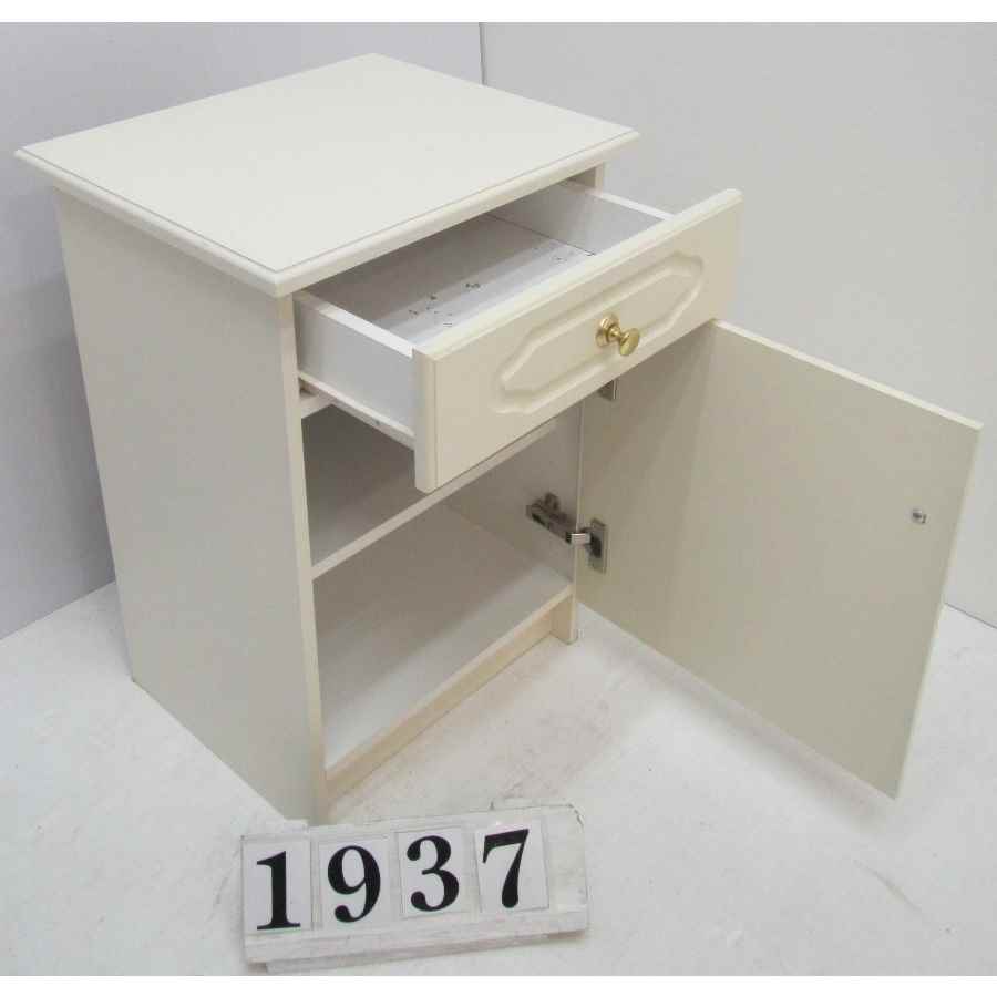 A1937  Cream bedside locker, single.