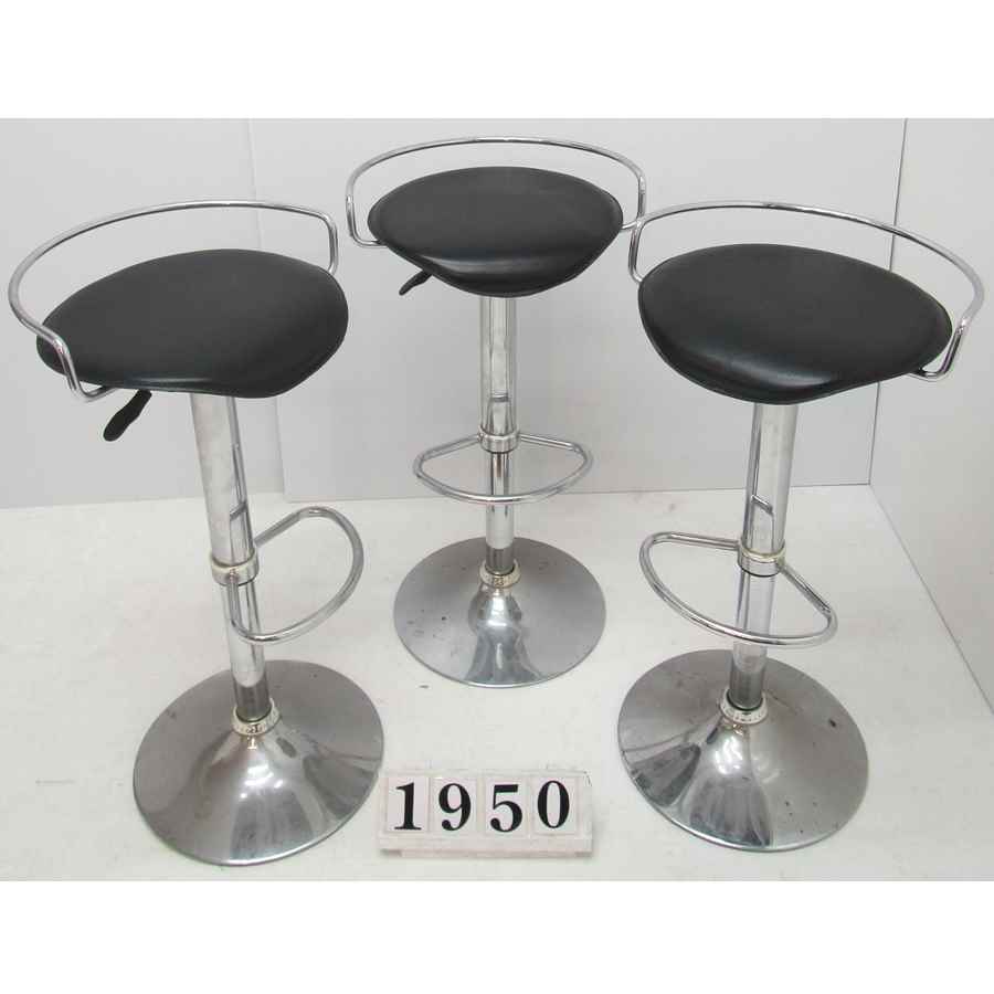 A1950  Set of three gas lift swivel stools.