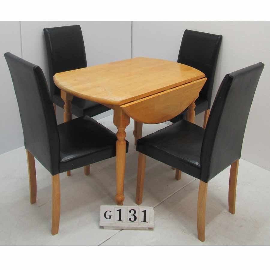 AG131  Drop leaf table and 4 chairs.