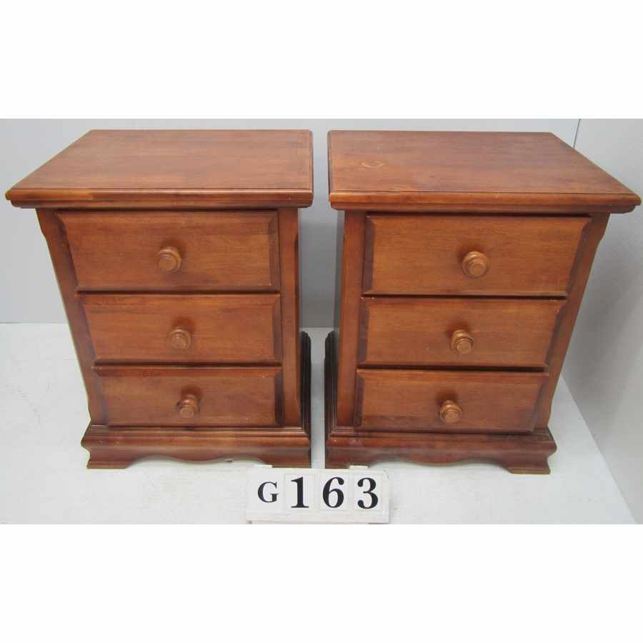 AG163  Pair of solid large bedside lockers.
