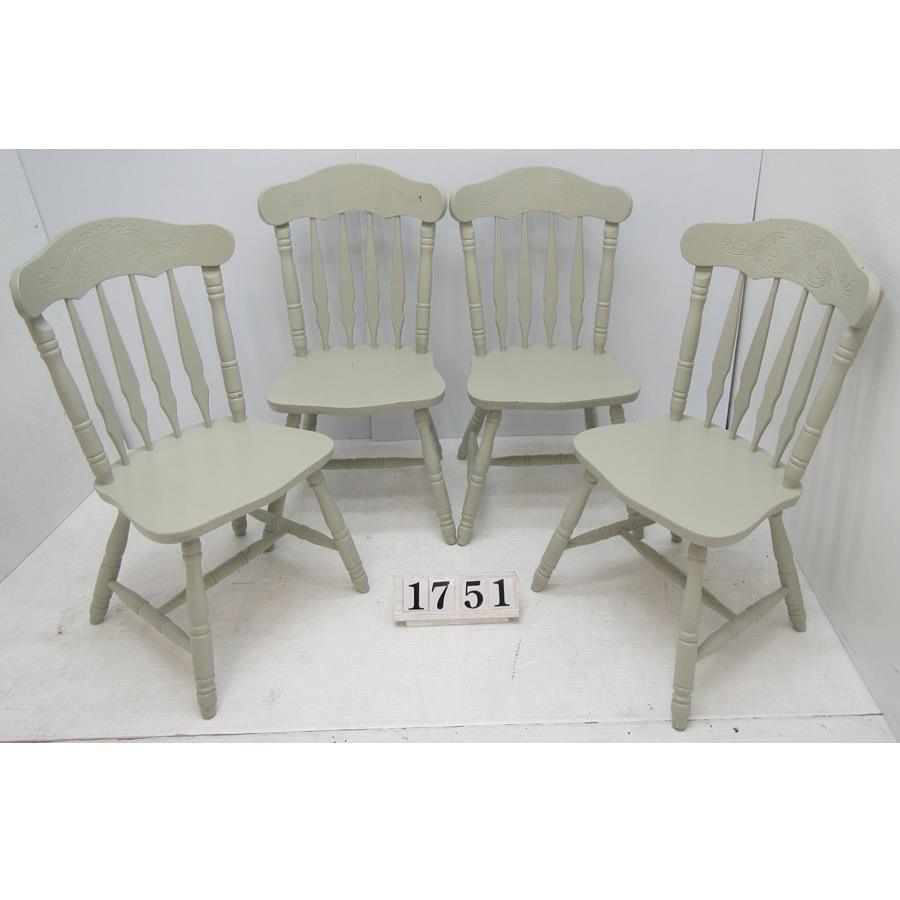 A1751  Set of hand painted farmhouse chairs.