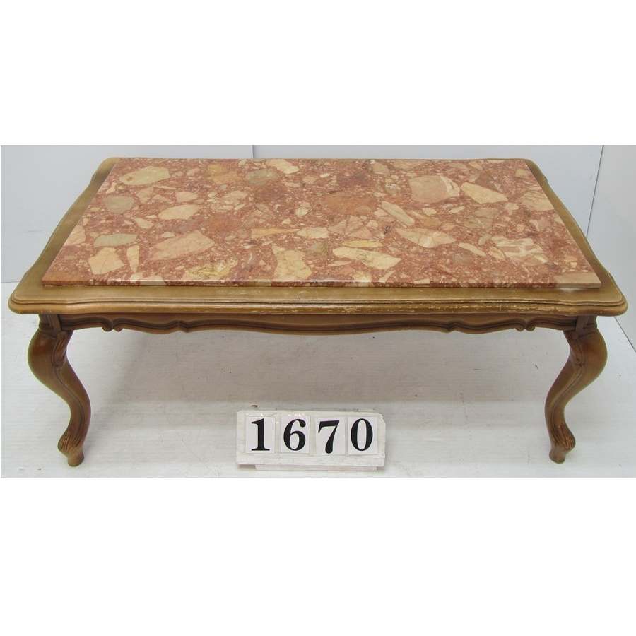 A1670  Marble top coffee table.
