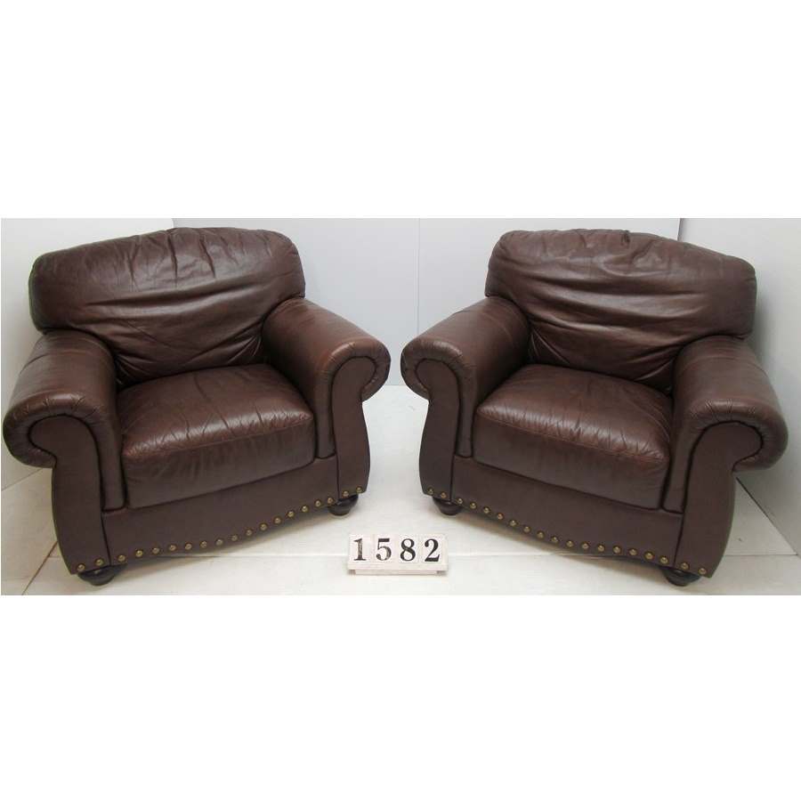 A1582  Pair of comfy armchairs.