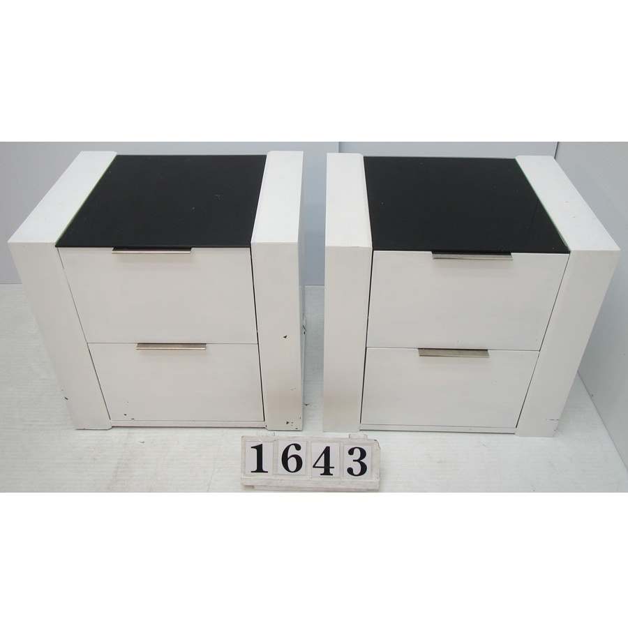 A1643  Pair of budget hand painted bedside lockers.