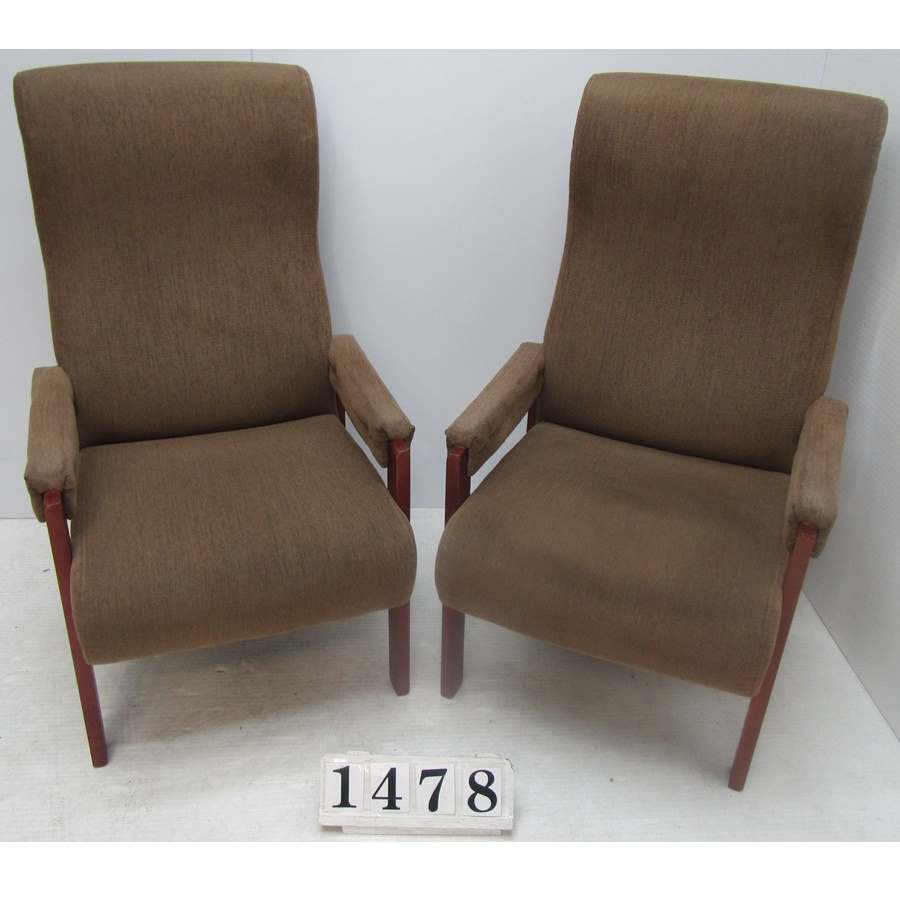 A1478  Pair of high back armchairs.