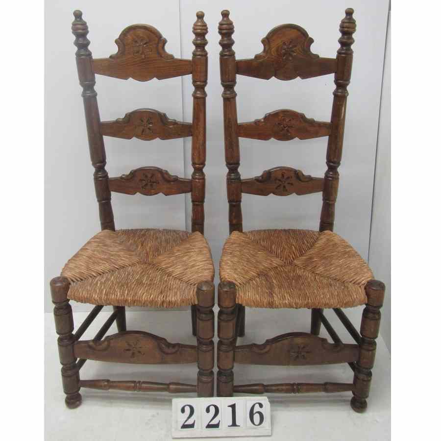 Pair of high back chairs.