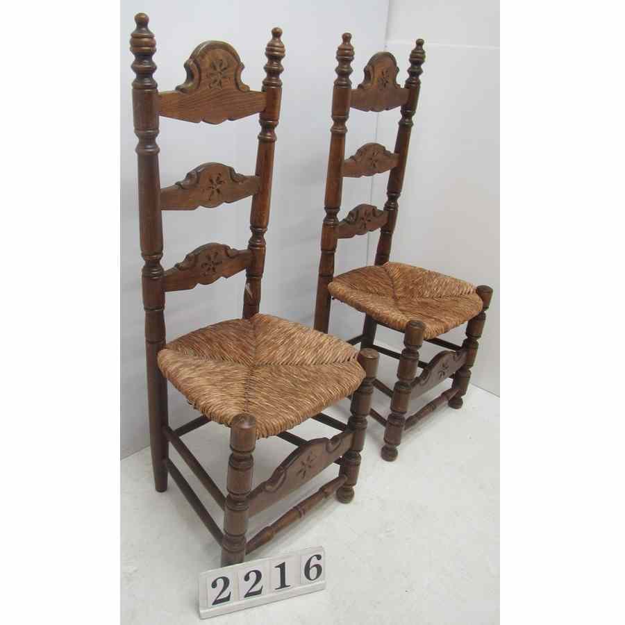 Pair of high back chairs.