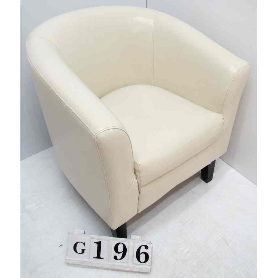 Cream tub chair.