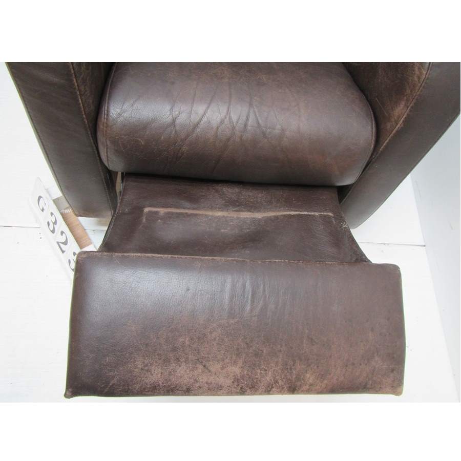 Leather recliner swivel armchair.