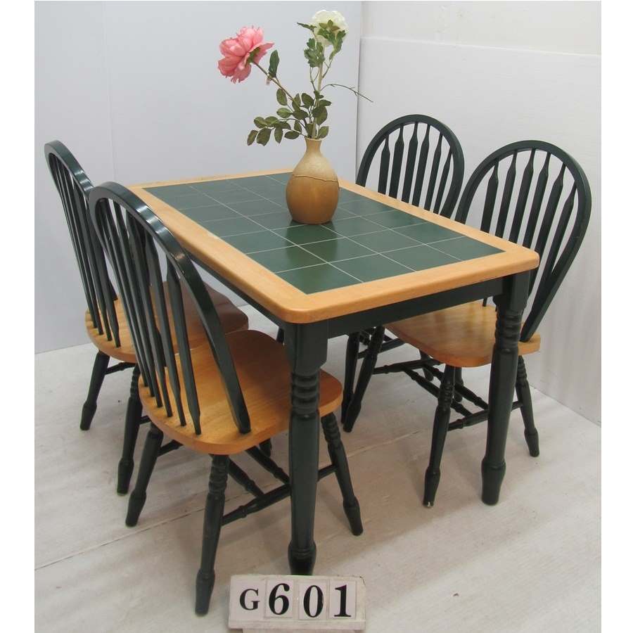 AG601  Tiled top table and 4 chairs.