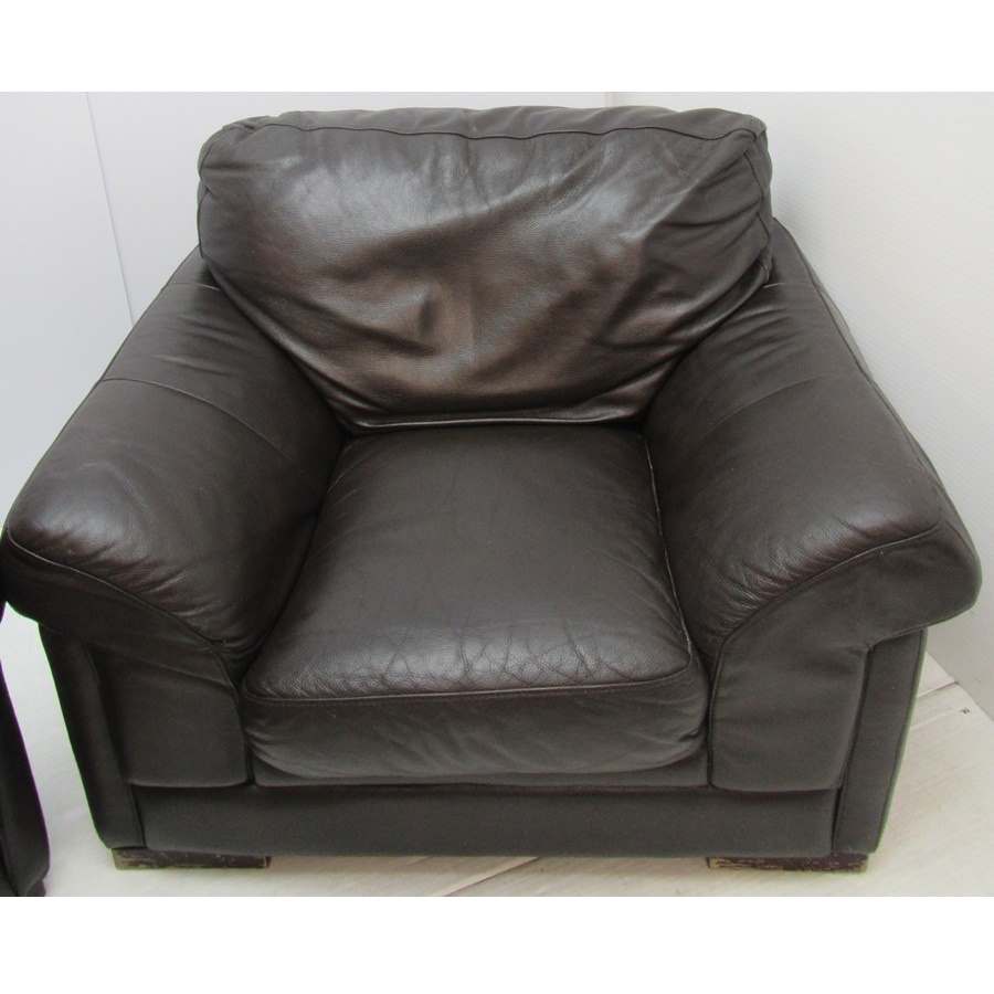 A1363  Pair of large leather armchairs.