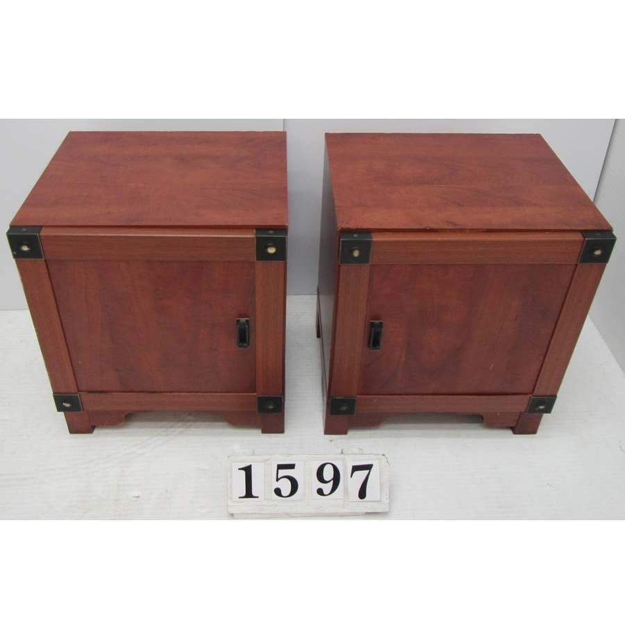 A1597  Pair of bedside lockers.