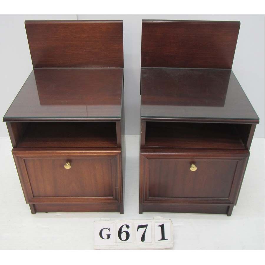 AG671  Pair of budget bedside lockers.
