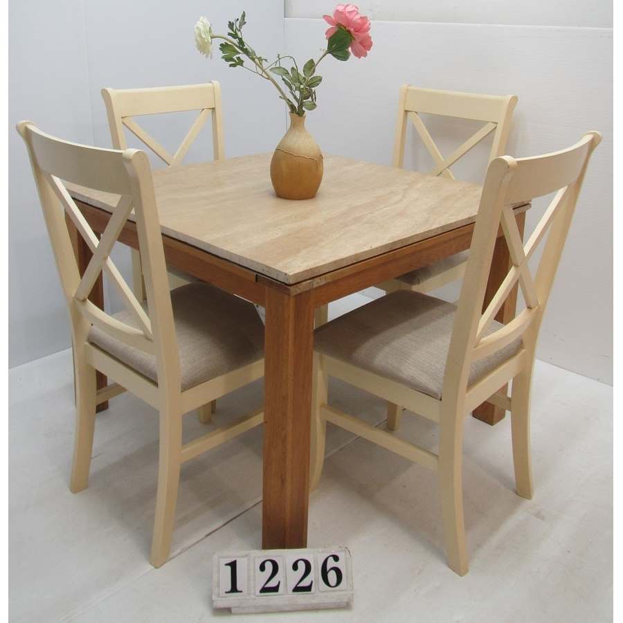 A1226  Marble top table and 4 chairs.