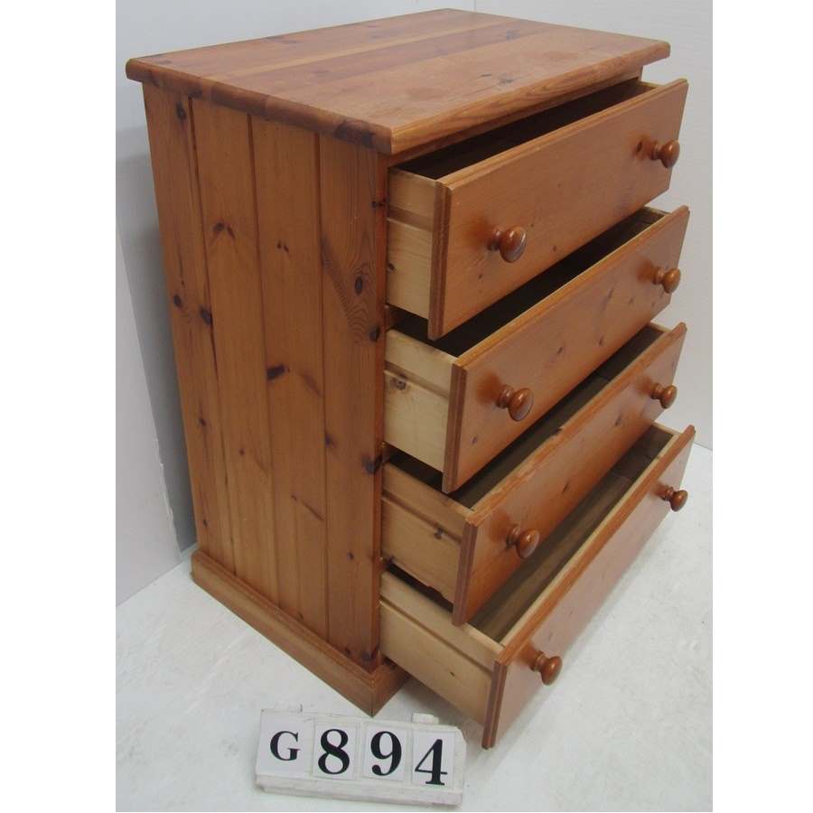 AG894  Pine chest of drawers.