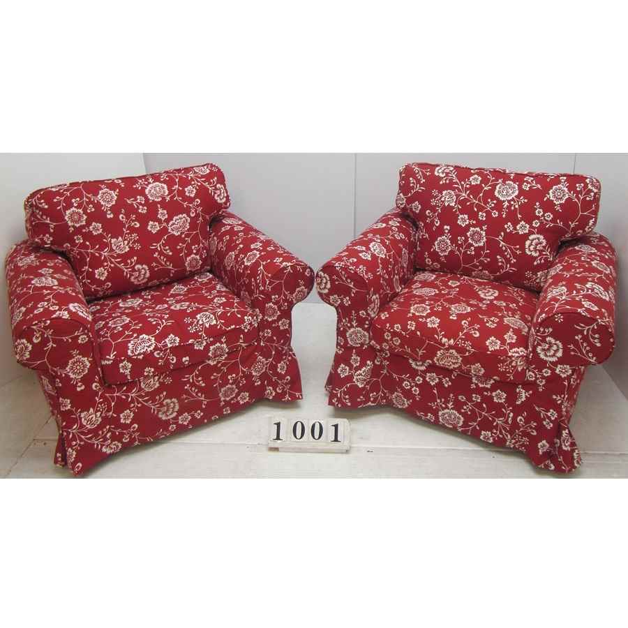 Pair of floral armchairs.