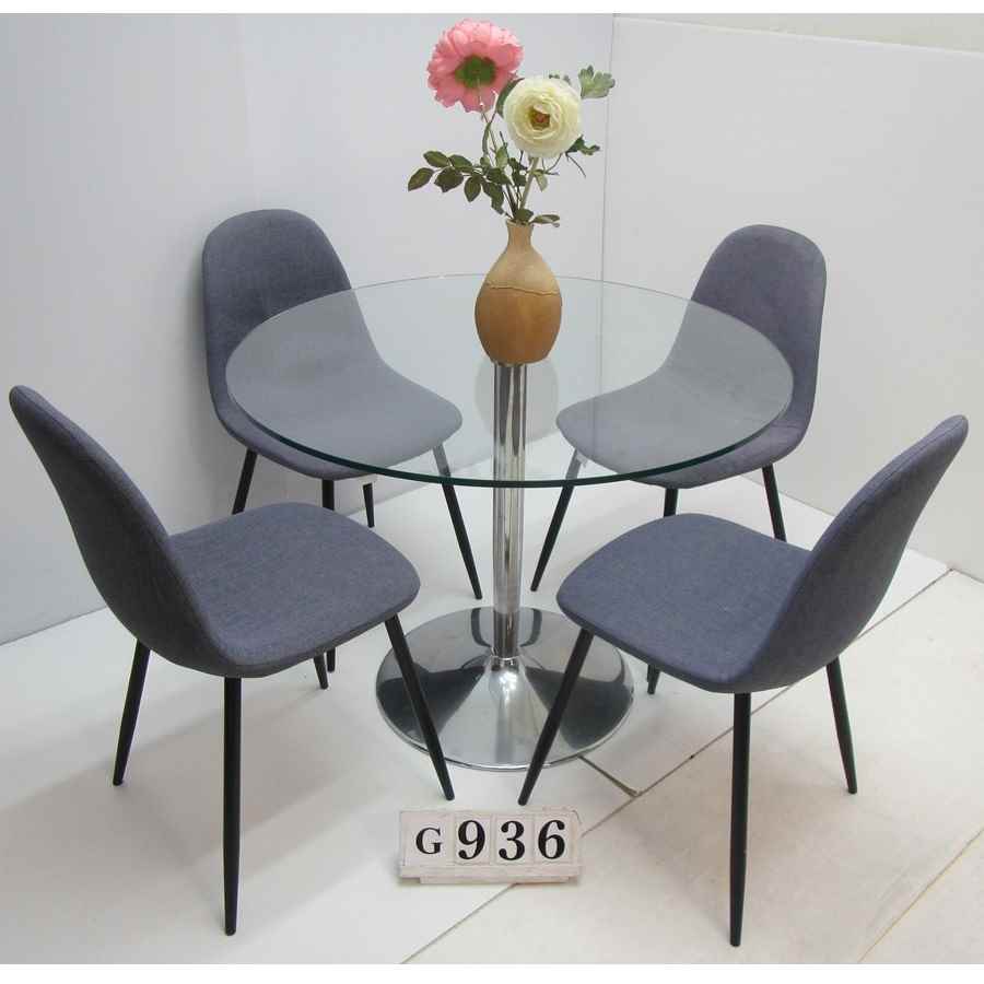 AG936  Glass top table and 4 chairs.