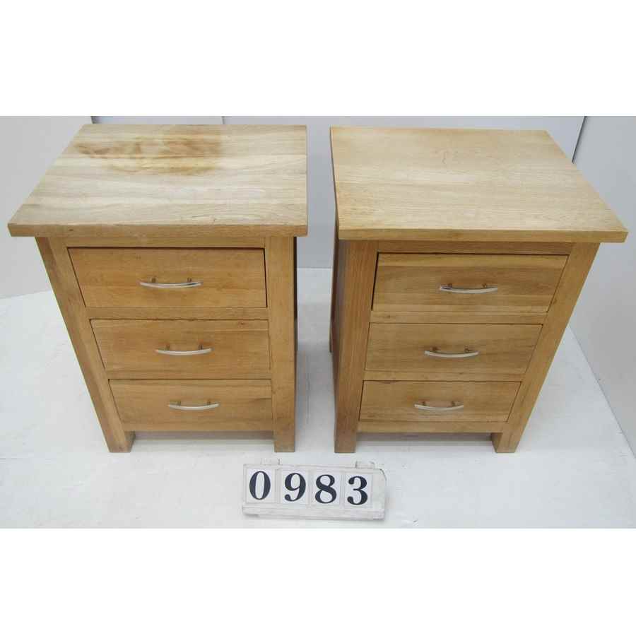 Pair of solid bedside lockers to restore.