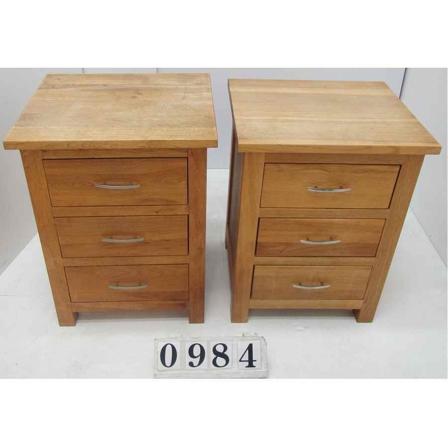 Pair of solid bedside lockers to restore.
