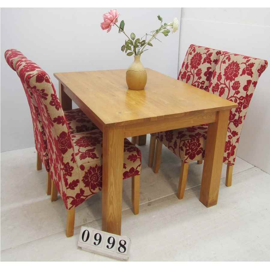 AO998  Table and 4 chairs.