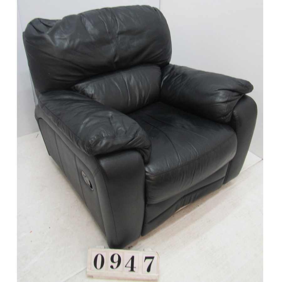 A0947  Black recliner armchair.
