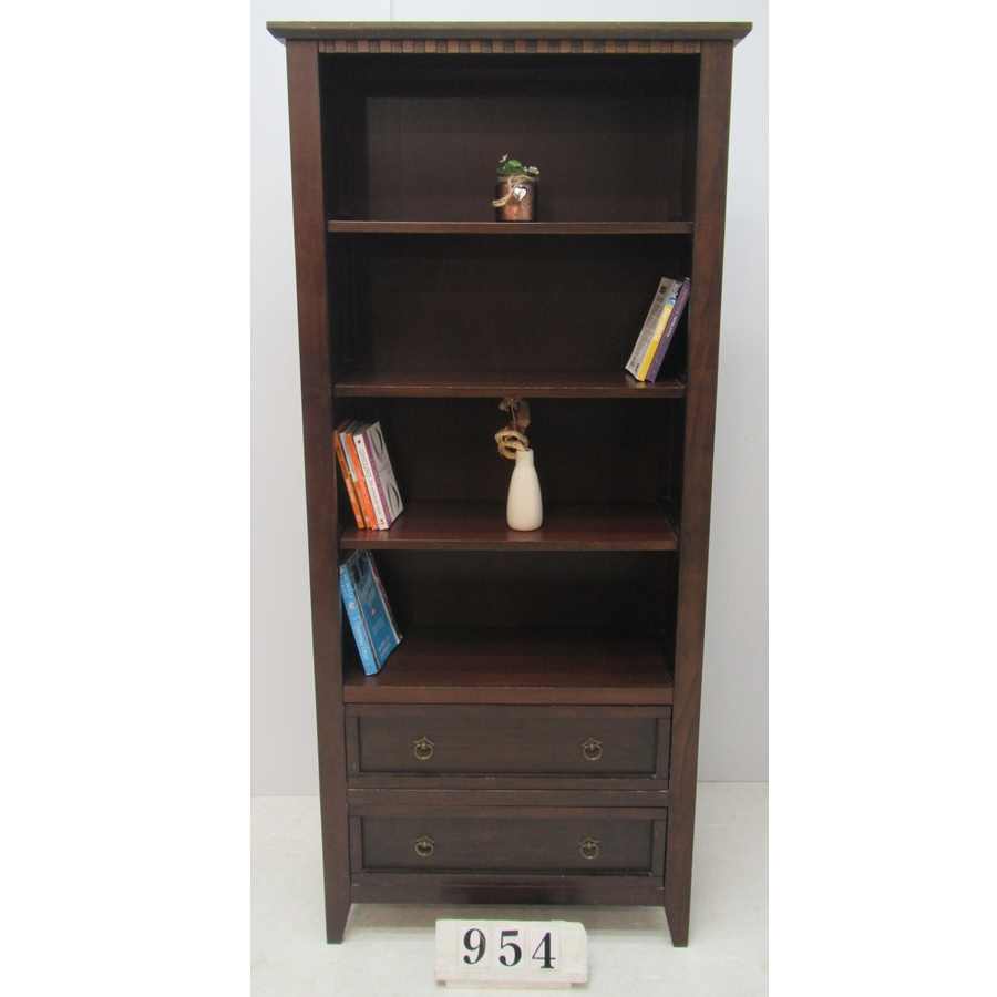A0954  Bookcase with drawers.
