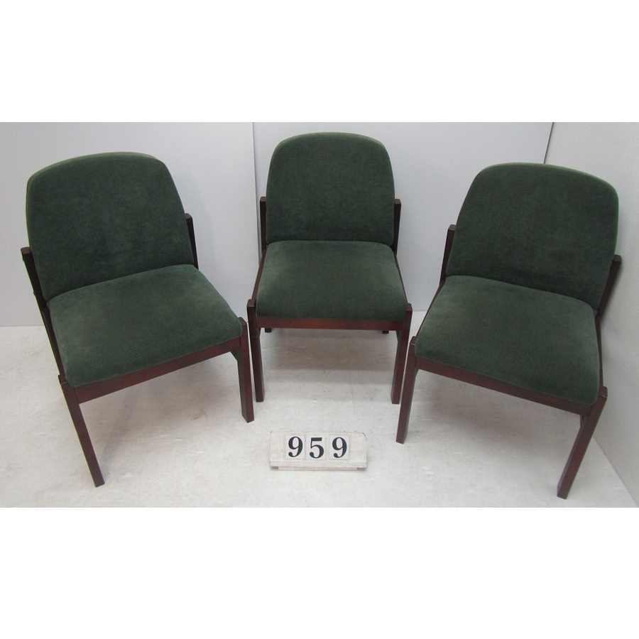 A959  Set of three waiting room chairs.